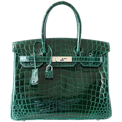 hermes crocodile birkin small bag green|hermes croc birkin bag.